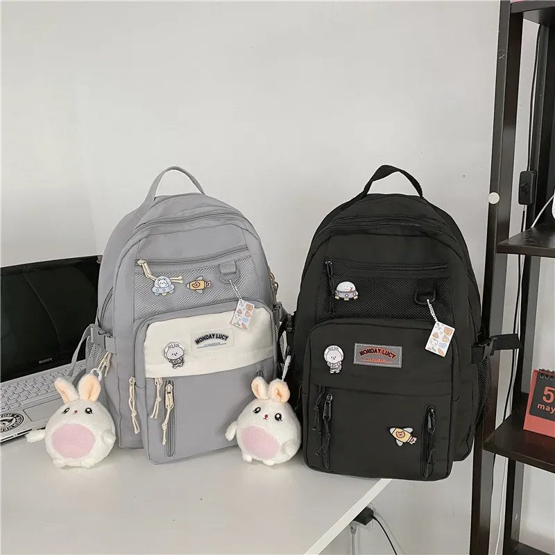 Large Kawaii Two-tone Backpack-Enchanted peach