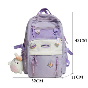 Large Kawaii Two-tone Backpack-Enchanted peach