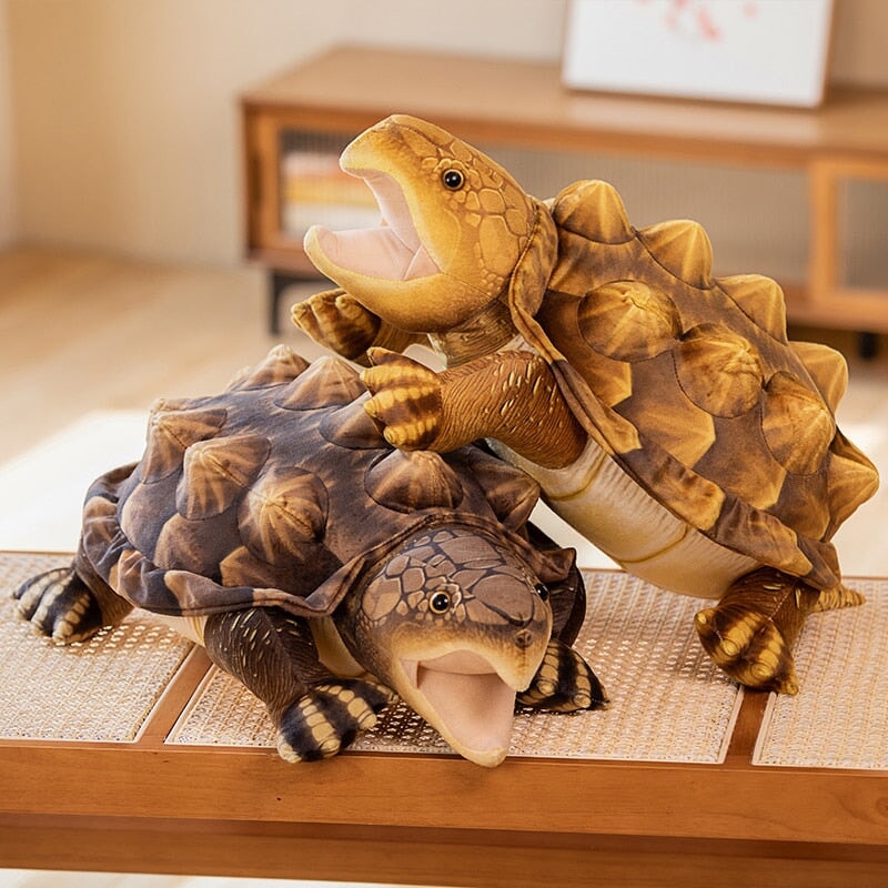 Large Lifelike Snapping Turtle Plushie-Enchanted peach