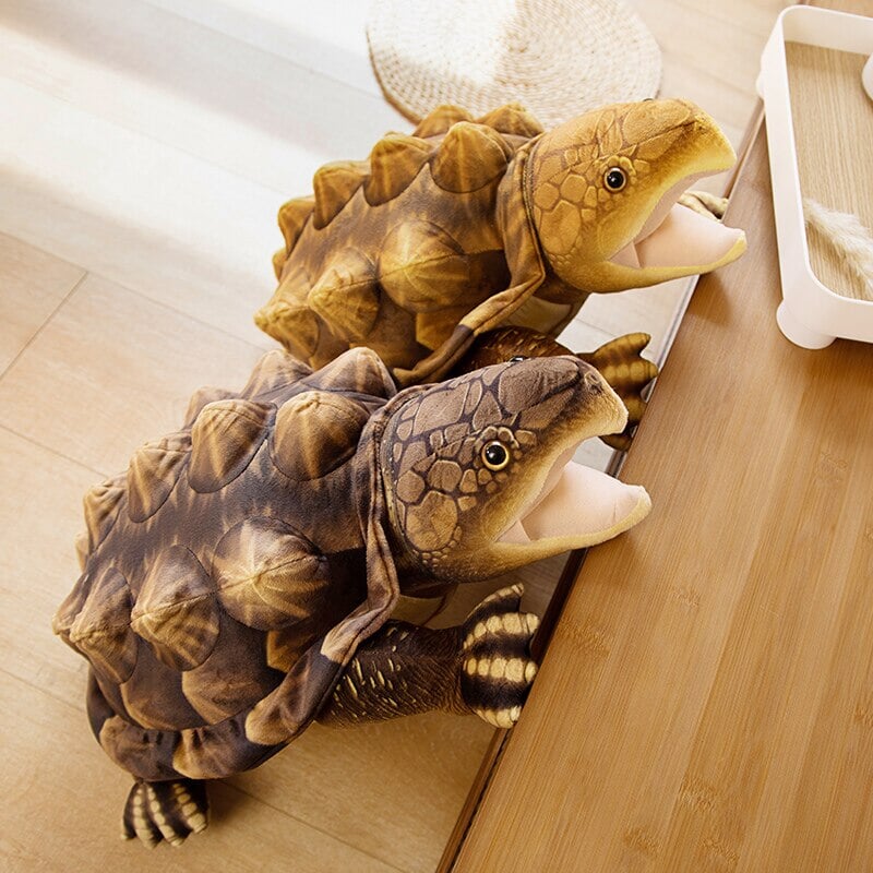 Large Lifelike Snapping Turtle Plushie-Enchanted peach