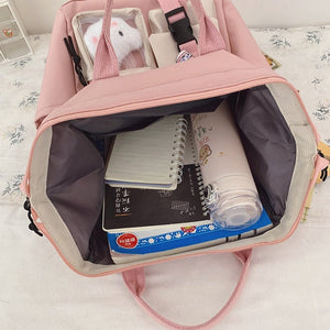 Large Pastel Waterproof Backpack Handbag-Enchanted peach