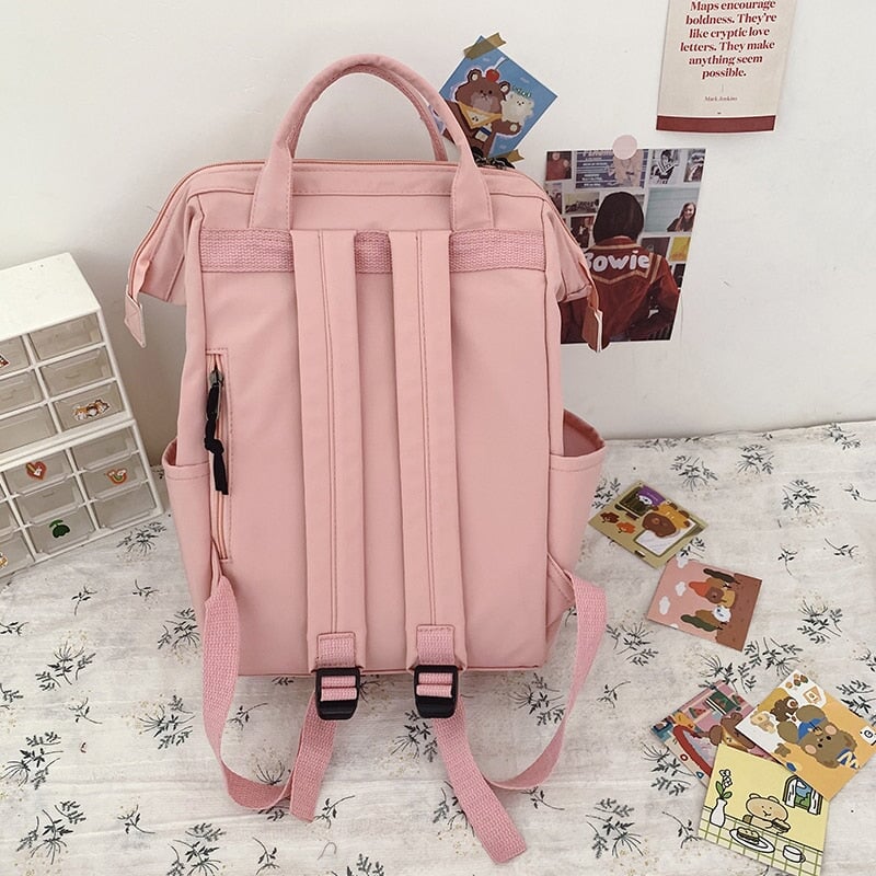 Large Pastel Waterproof Backpack Handbag-Enchanted peach