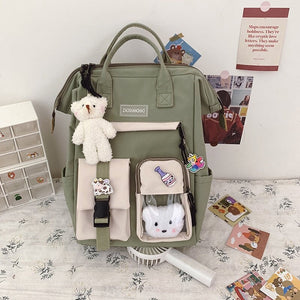 Large Pastel Waterproof Backpack Handbag-Enchanted peach