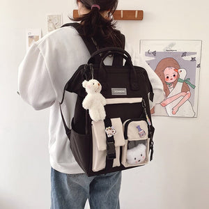 Large Pastel Waterproof Backpack Handbag-Enchanted peach