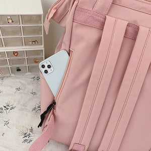 Large Pastel Waterproof Backpack Handbag-Enchanted peach