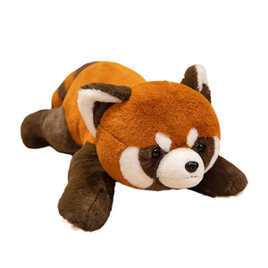 Laying Fluffy Red Panda Lifelike Plushie-Enchanted peach