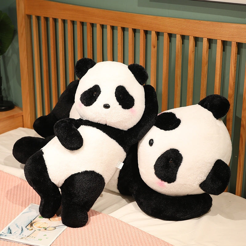 Laying Panda Plush-Enchanted peach