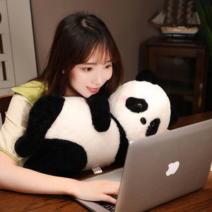 Laying Panda Plush-Enchanted peach