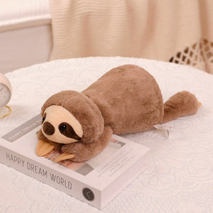 Laying Sloth and Fox Raccoon Crocodile Plushie Friends-Enchanted peach