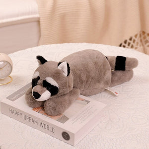 Laying Sloth and Fox Raccoon Crocodile Plushie Friends-Enchanted peach