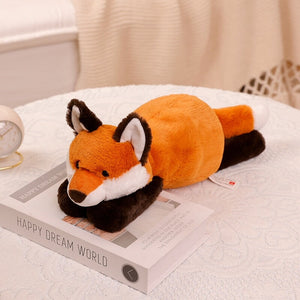 Laying Sloth and Fox Raccoon Crocodile Plushie Friends-Enchanted peach