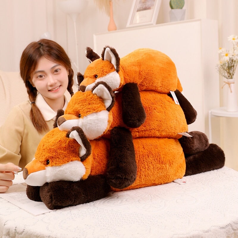 Laying Sloth and Fox Raccoon Crocodile Plushie Friends-Enchanted peach