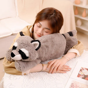 Laying Sloth and Fox Raccoon Crocodile Plushie Friends-Enchanted peach