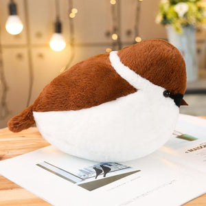 Lifelike Sparrow Family Plush-Enchanted peach