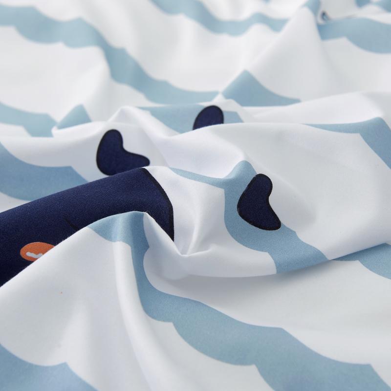 Light & Dark Whale Print Bedding Set-Enchanted peach