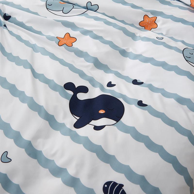 Light & Dark Whale Print Bedding Set-Enchanted peach