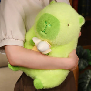 Lime Green Capybara Banana Plush-Enchanted peach