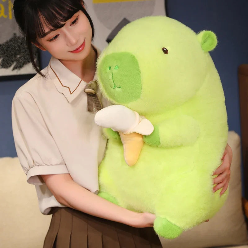 Lime Green Capybara Banana Plush-Enchanted peach