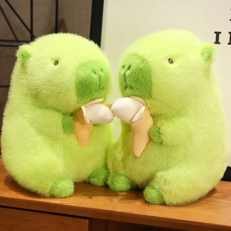 Lime Green Capybara Banana Plush-Enchanted peach