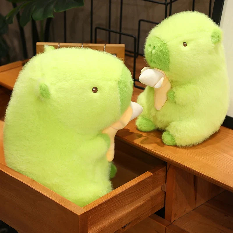 Lime Green Capybara Banana Plush-Enchanted peach