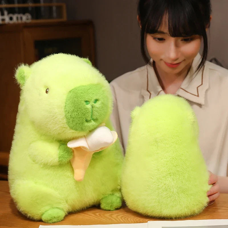 Lime Green Capybara Banana Plush-Enchanted peach