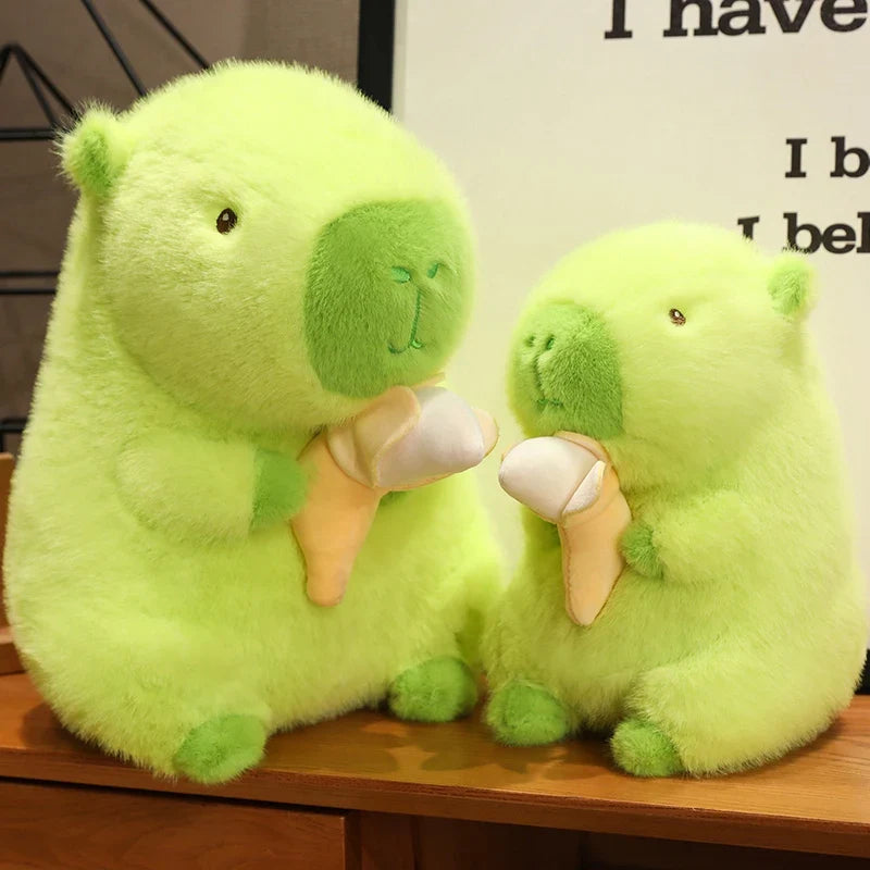 Lime Green Capybara Banana Plush-Enchanted peach