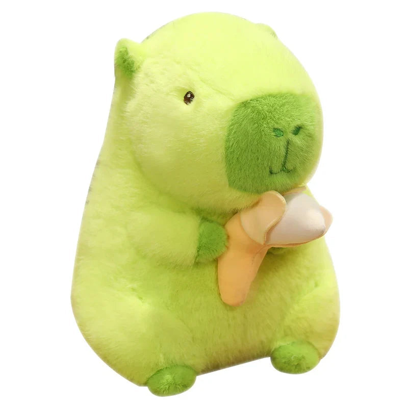 Lime Green Capybara Banana Plush-Enchanted peach