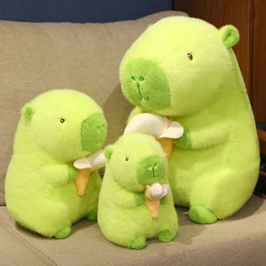 Lime Green Capybara Banana Plush-Enchanted peach