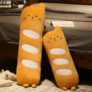 Long Baguette Cute Cat Bread Plushie-Enchanted peach