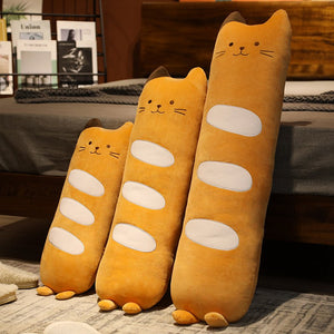 Long Baguette Cute Cat Bread Plushie-Enchanted peach