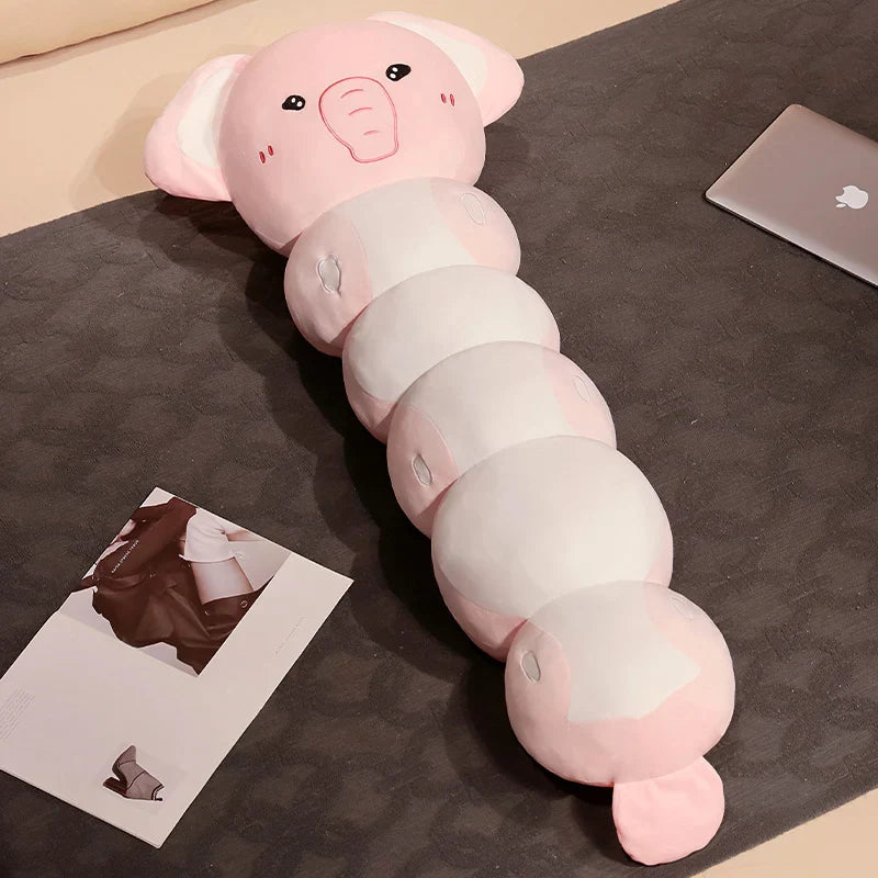 Long Caterpillar Cat Koala Elephant Plushie Collection-Enchanted peach