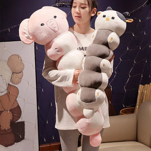 Long Caterpillar Cat Koala Elephant Plushie Collection-Enchanted peach