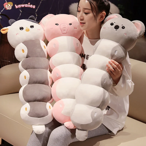 Long Caterpillar Cat Koala Elephant Plushie Collection-Enchanted peach