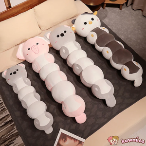 Long Caterpillar Cat Koala Elephant Plushie Collection-Enchanted peach