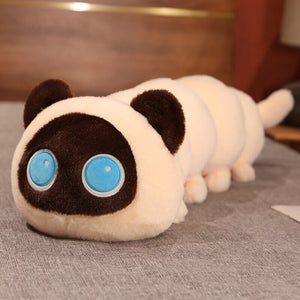 Long Fluffy Cat Caterpillar Plushies-Enchanted peach