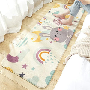 Long Fluffy Kawaii Bedroom Rugs-Enchanted peach