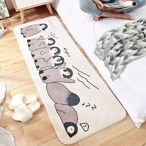 Long Fluffy Kawaii Bedroom Rugs-Enchanted peach