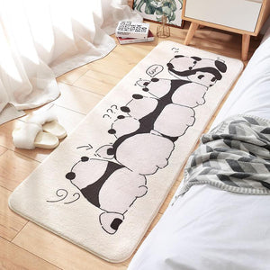 Long Fluffy Kawaii Bedroom Rugs-Enchanted peach