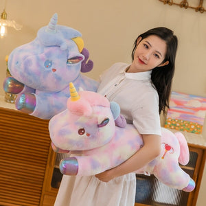 Long Galaxy Unicorn Plushies-Enchanted peach