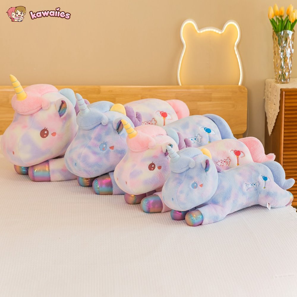 Long Galaxy Unicorn Plushies-Enchanted peach