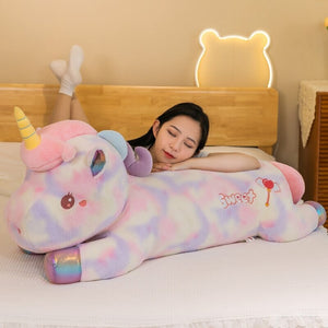 Long Galaxy Unicorn Plushies-Enchanted peach