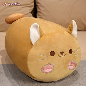 Long Kawaii Shiba Inu Cat Pillow Plush-Enchanted peach