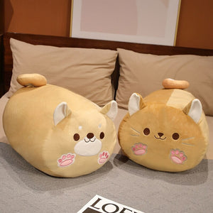 Long Kawaii Shiba Inu Cat Pillow Plush-Enchanted peach