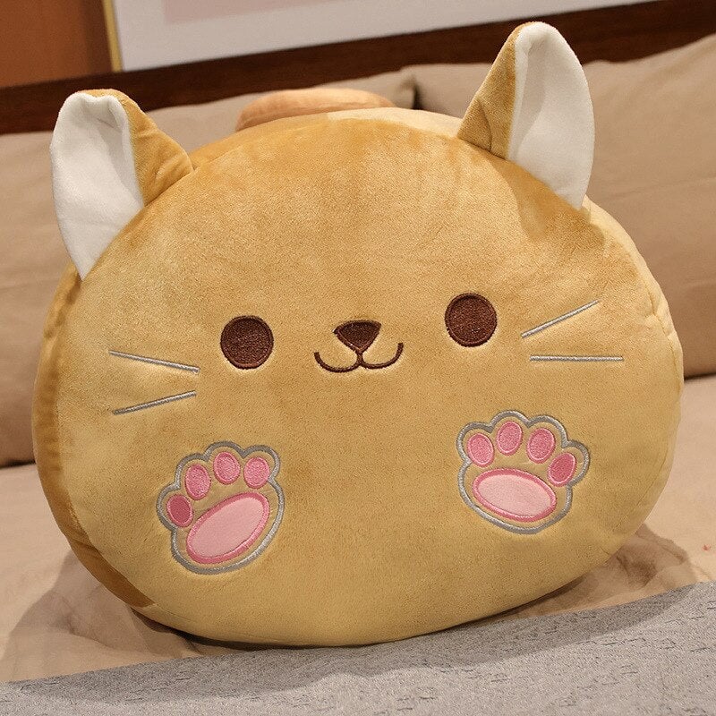 Long Kawaii Shiba Inu Cat Pillow Plush-Enchanted peach