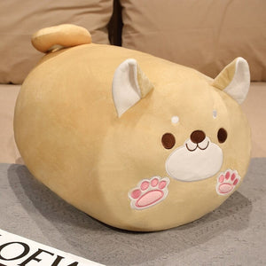 Long Kawaii Shiba Inu Cat Pillow Plush-Enchanted peach