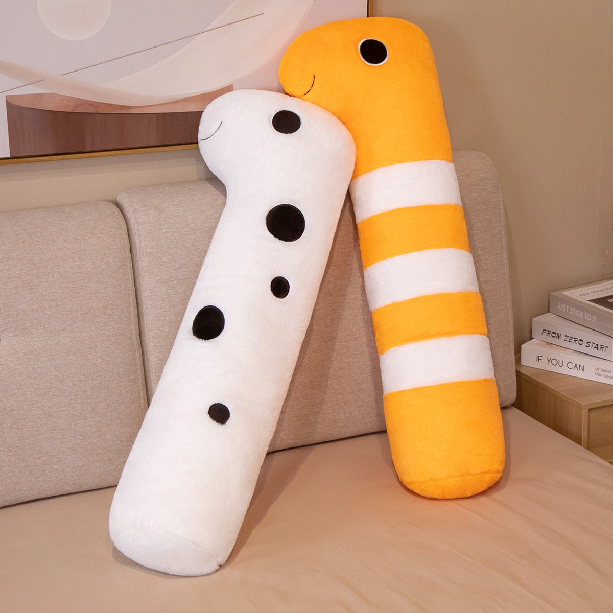 Long Ocean White Orange Eel Plushies-Enchanted peach