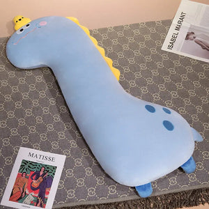 Long Pancake Dino Dog Crocodile Giraffe Pillow Plush-Enchanted peach