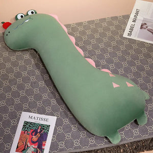 Long Pancake Dino Dog Crocodile Giraffe Pillow Plush-Enchanted peach