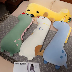 Long Pancake Dino Dog Crocodile Giraffe Pillow Plush-Enchanted peach