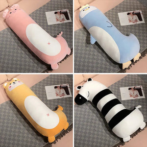 Long Penguin Shiba Pig Zebra Snuggle Buddy Plushies-Enchanted peach